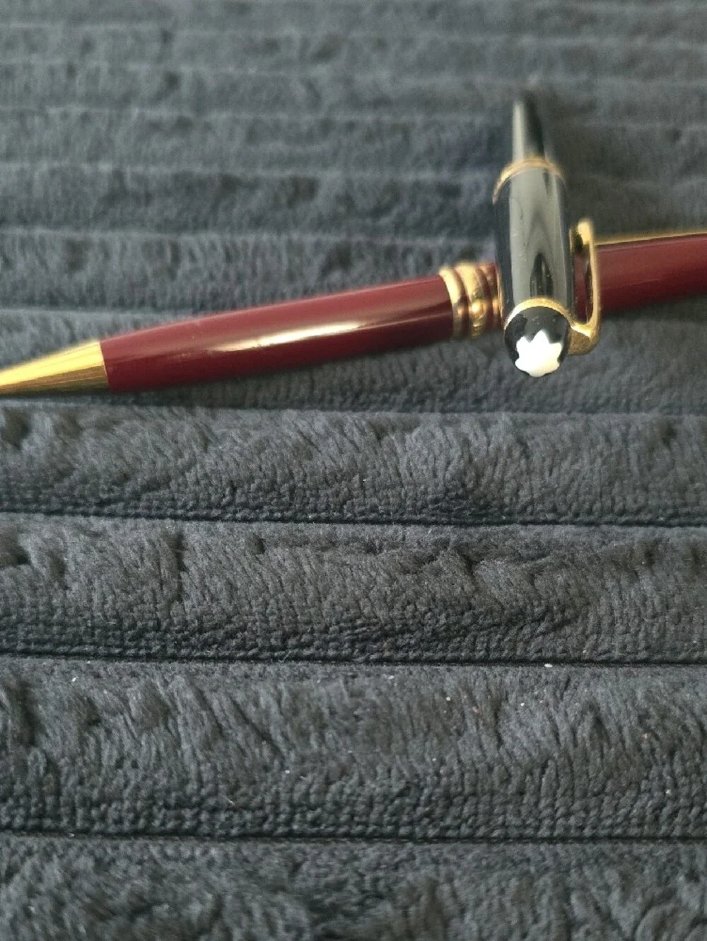 Montblanc Red and Black Ballpoint & Rollerball Pen Set with Gold Accents